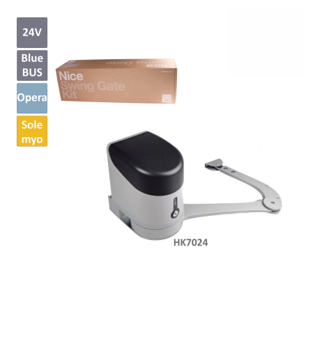 HYKE - pákový pohon pro křídlovou bránu do 3,5m/křídlo, motor 24V, 300W, 500Nm bez elektroniky